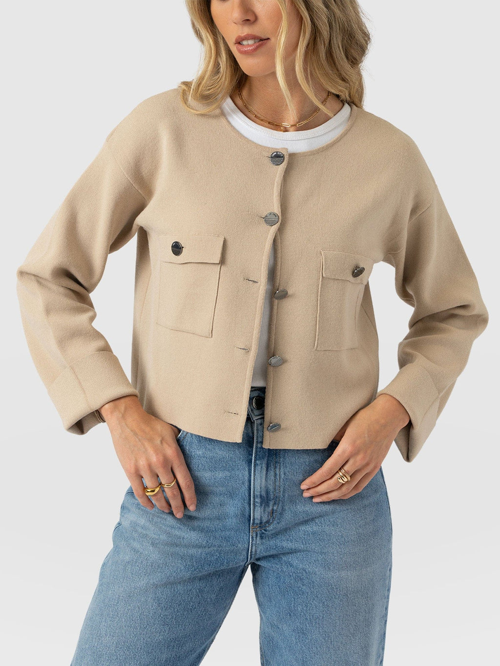 Maeva Knit Jacket - Cream