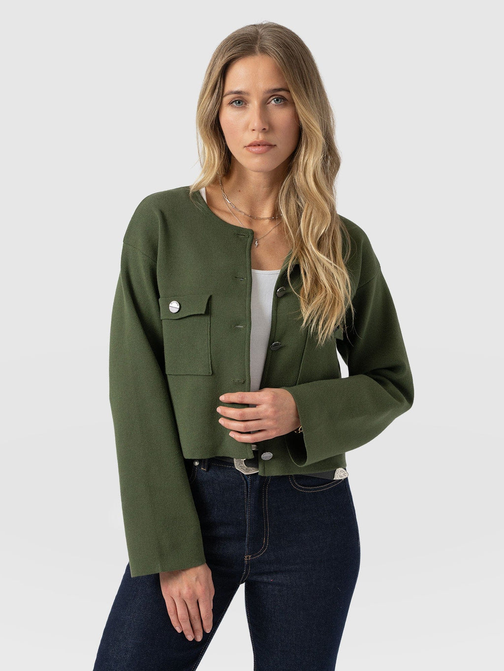 Maeva Knit Jacket - Khaki