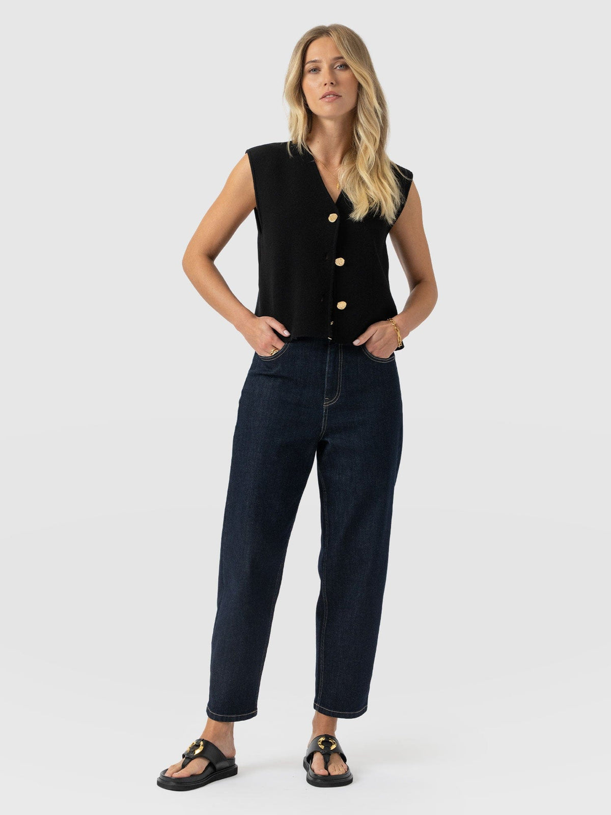 Maeva Knit Waistcoat - Black