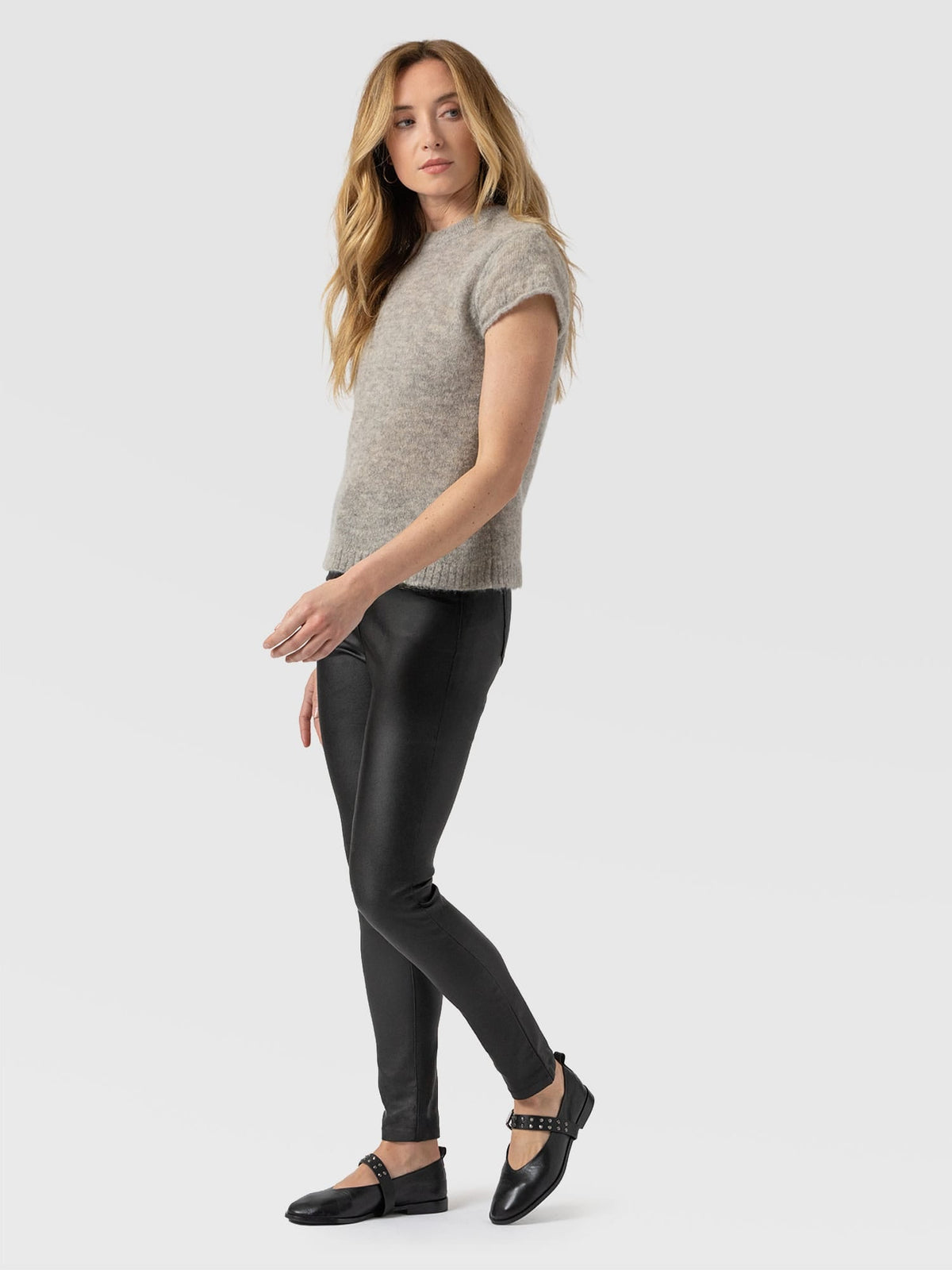 Maeva Skinny Pant - Black Coated
