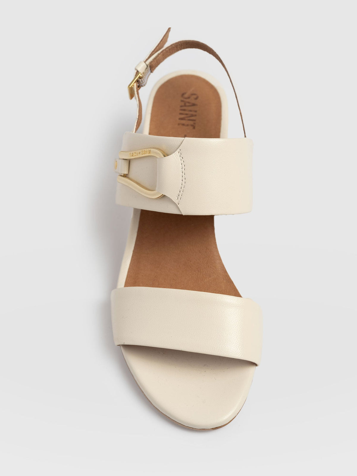 Maida Block Heeled Mules - Cream