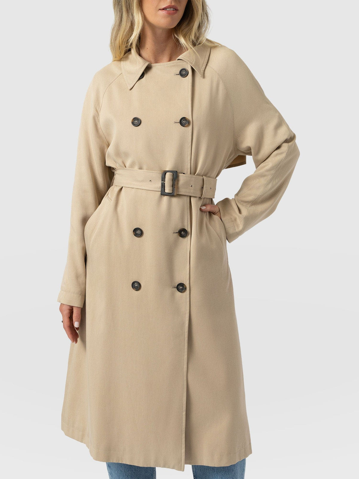 Marion Double Breasted Trench - Beige