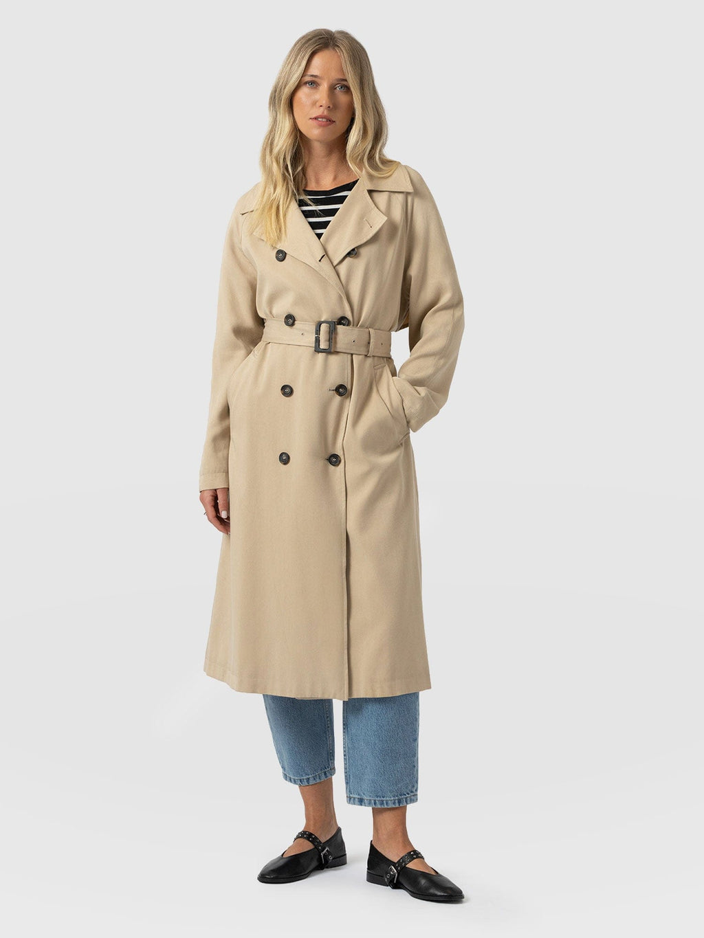 Marion Double Breasted Trench - Beige