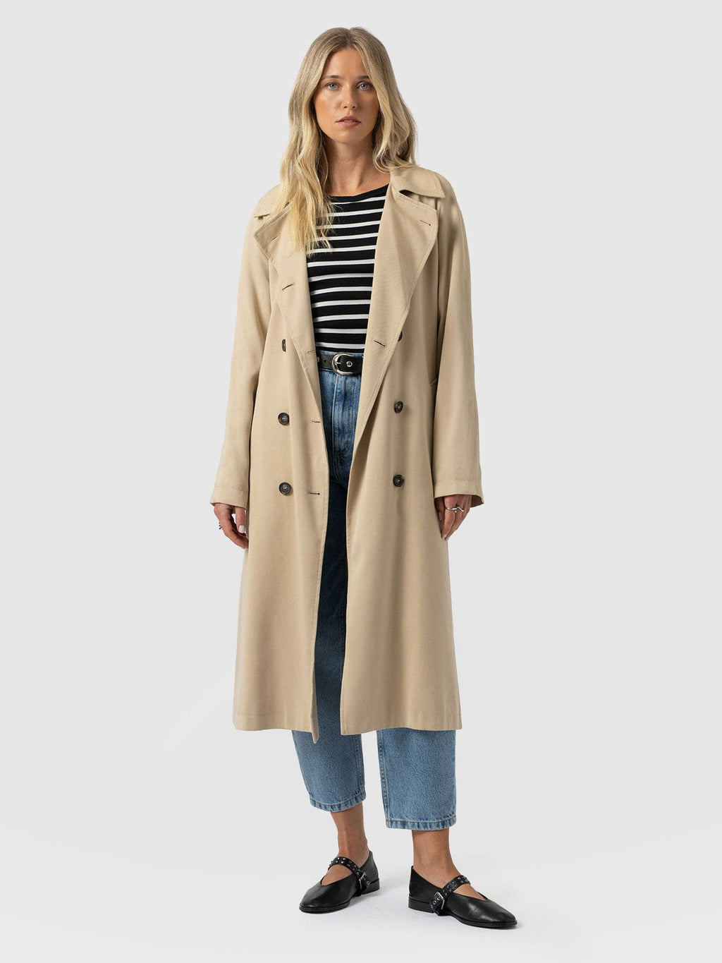 Marion Double Breasted Trench - Beige
