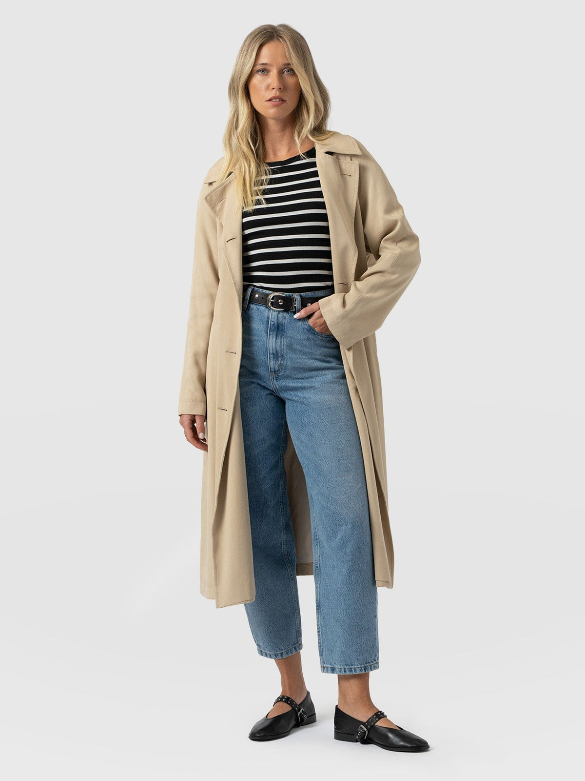 Marion Double Breasted Trench - Beige