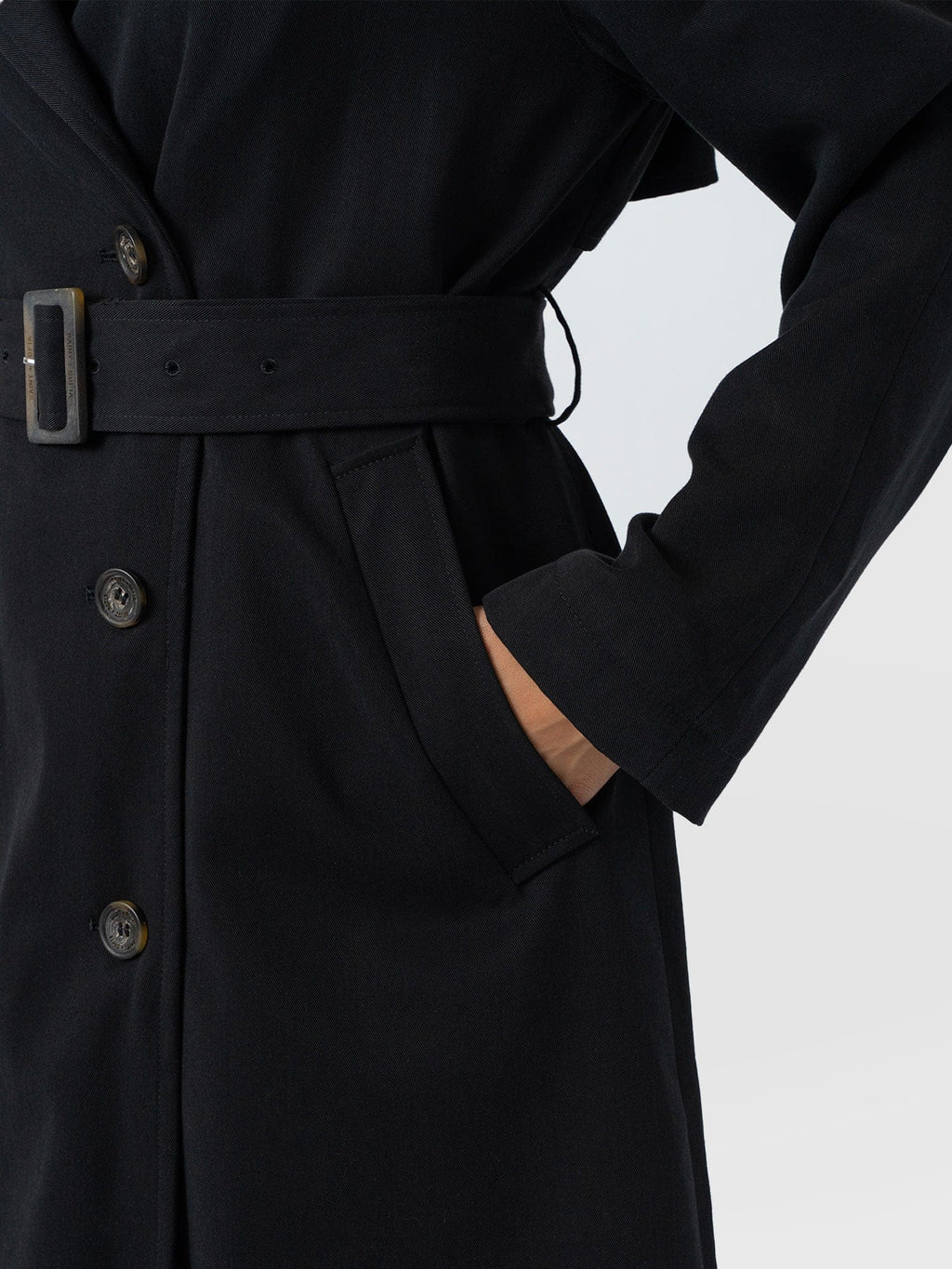 Marion Double Breasted Trench - Black