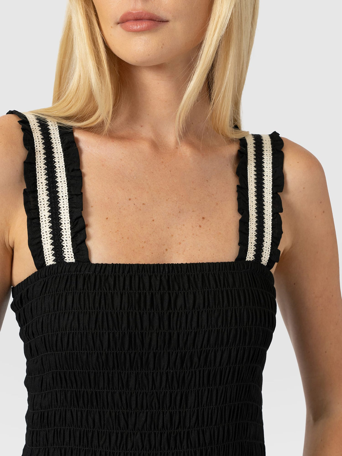 Maya Shirring Dress - Black