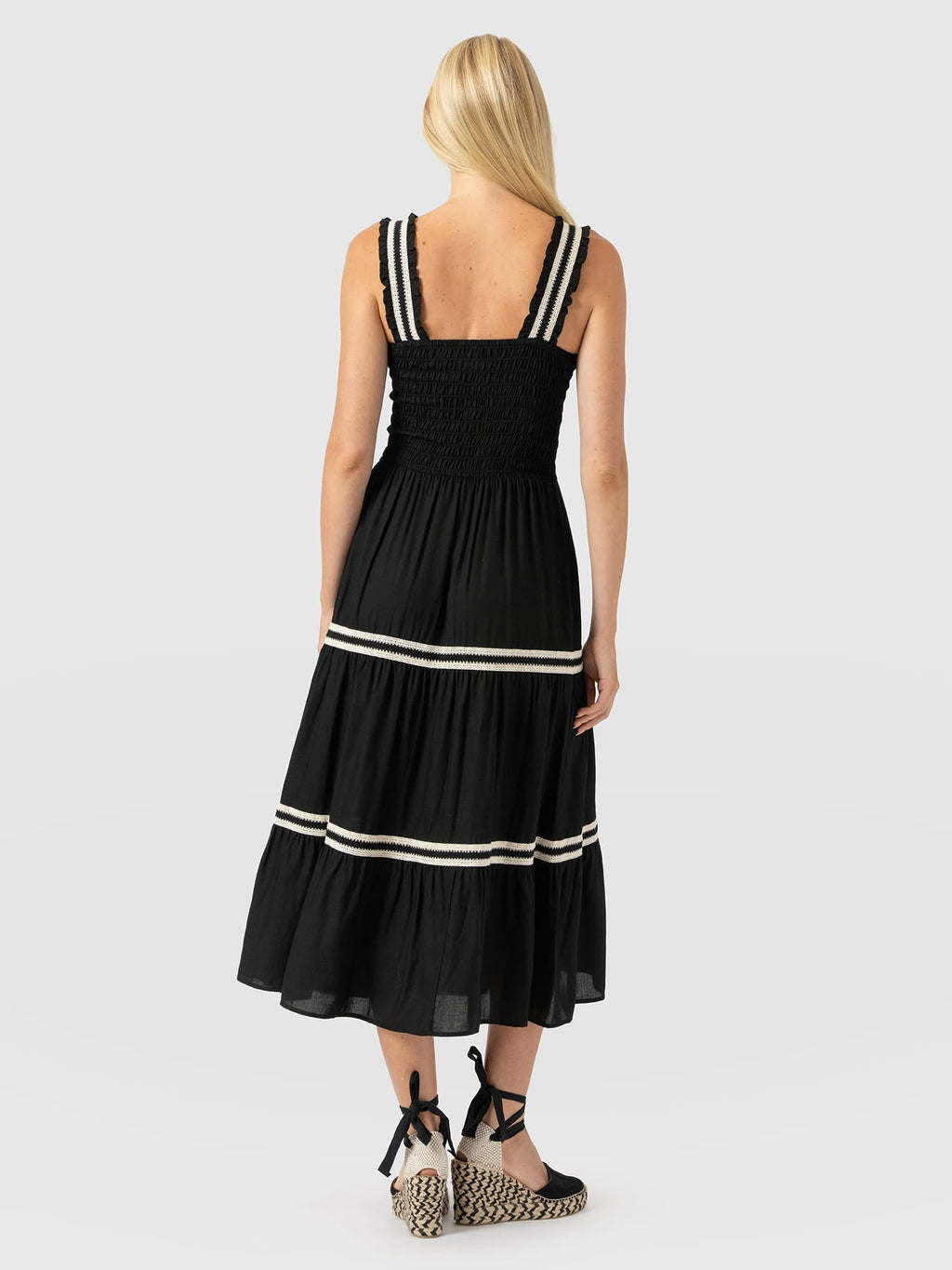 Maya Shirring Dress - Black