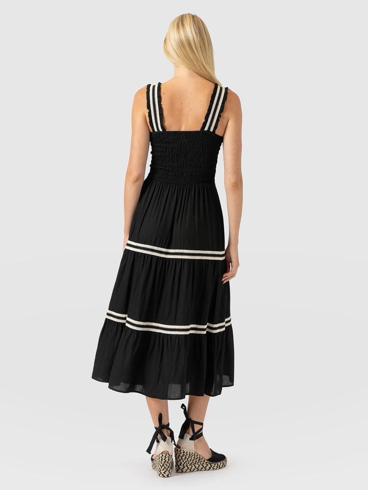 Maya Shirring Dress - Black