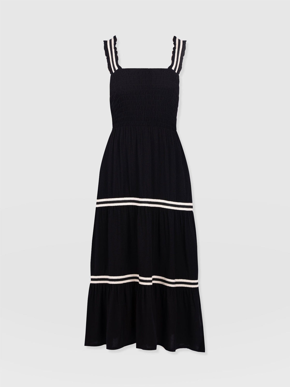 Maya Shirring Dress - Black