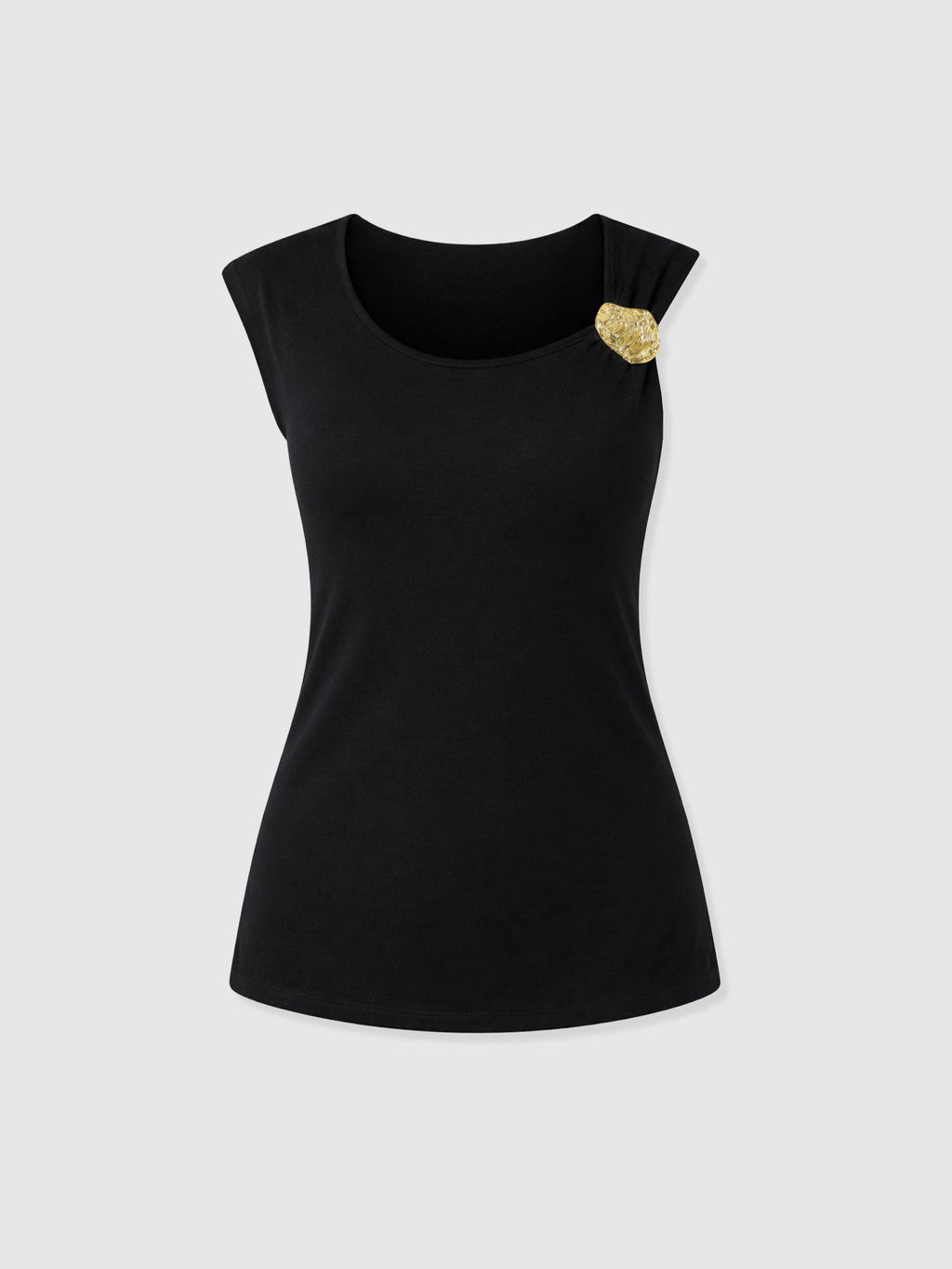 Mia Asymmetric Tee - Black