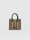 Mia Mini Tote Bag - Black Raffia