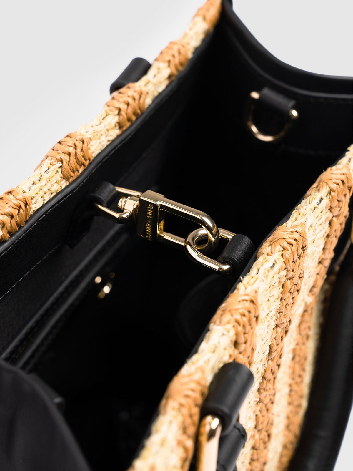 Mia Mini Tote Bag - Orange Raffia