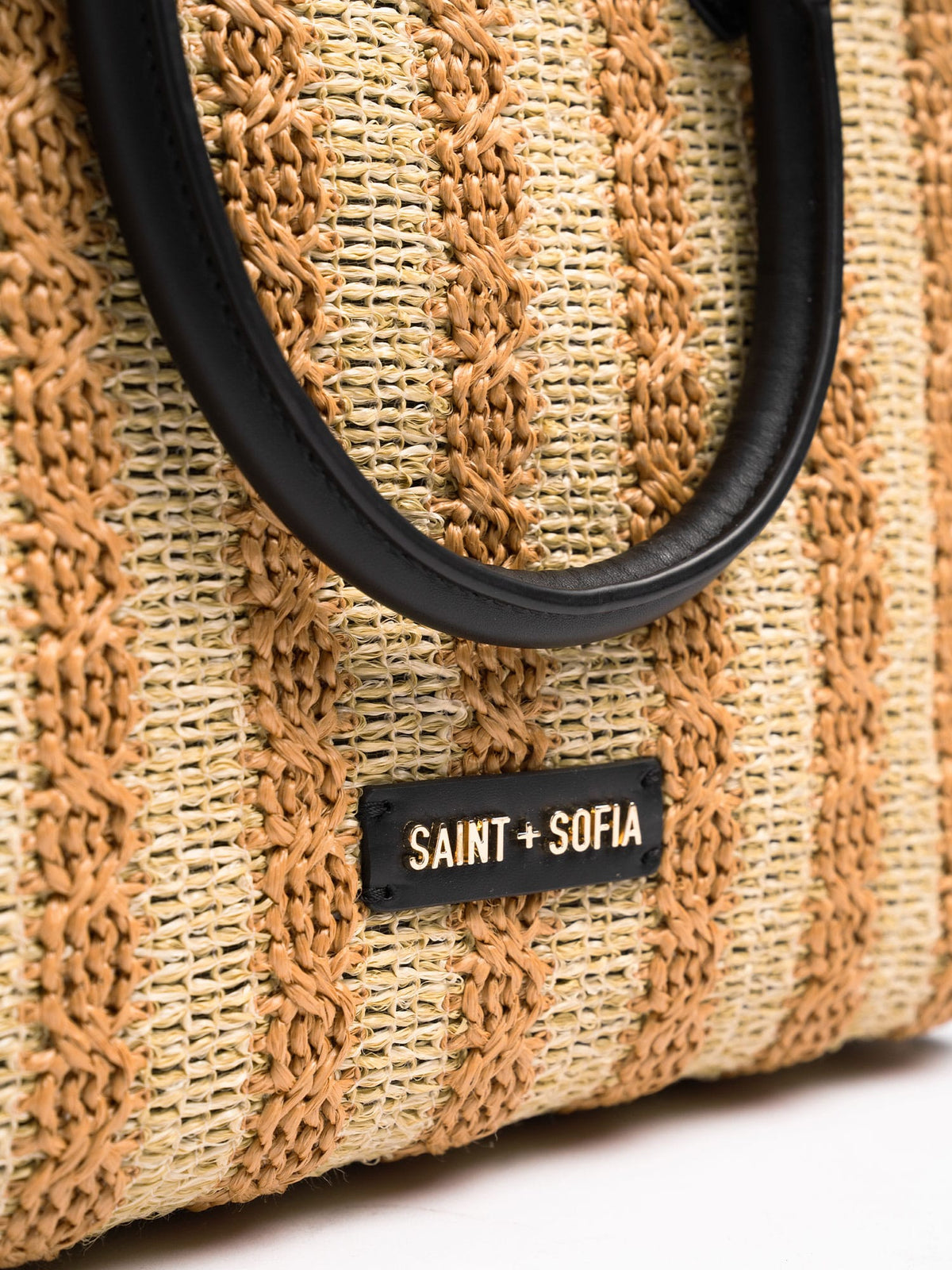 Mia Mini Tote Bag - Orange Raffia