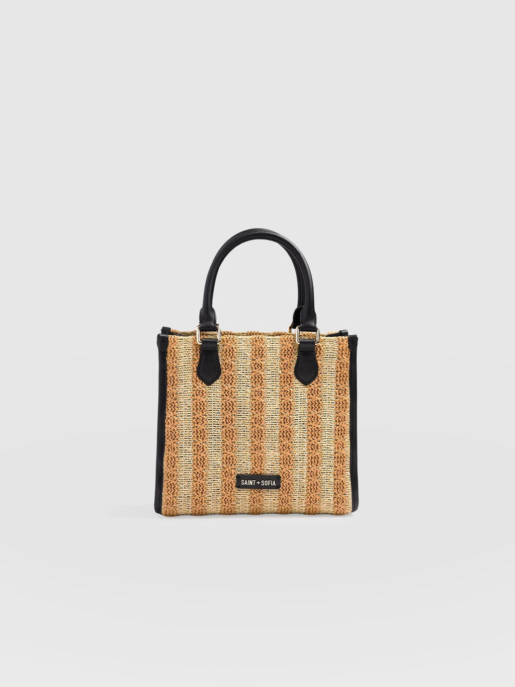 Mia Mini Tote Bag - Orange Raffia