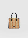 Mia Mini Tote Bag - Orange Raffia