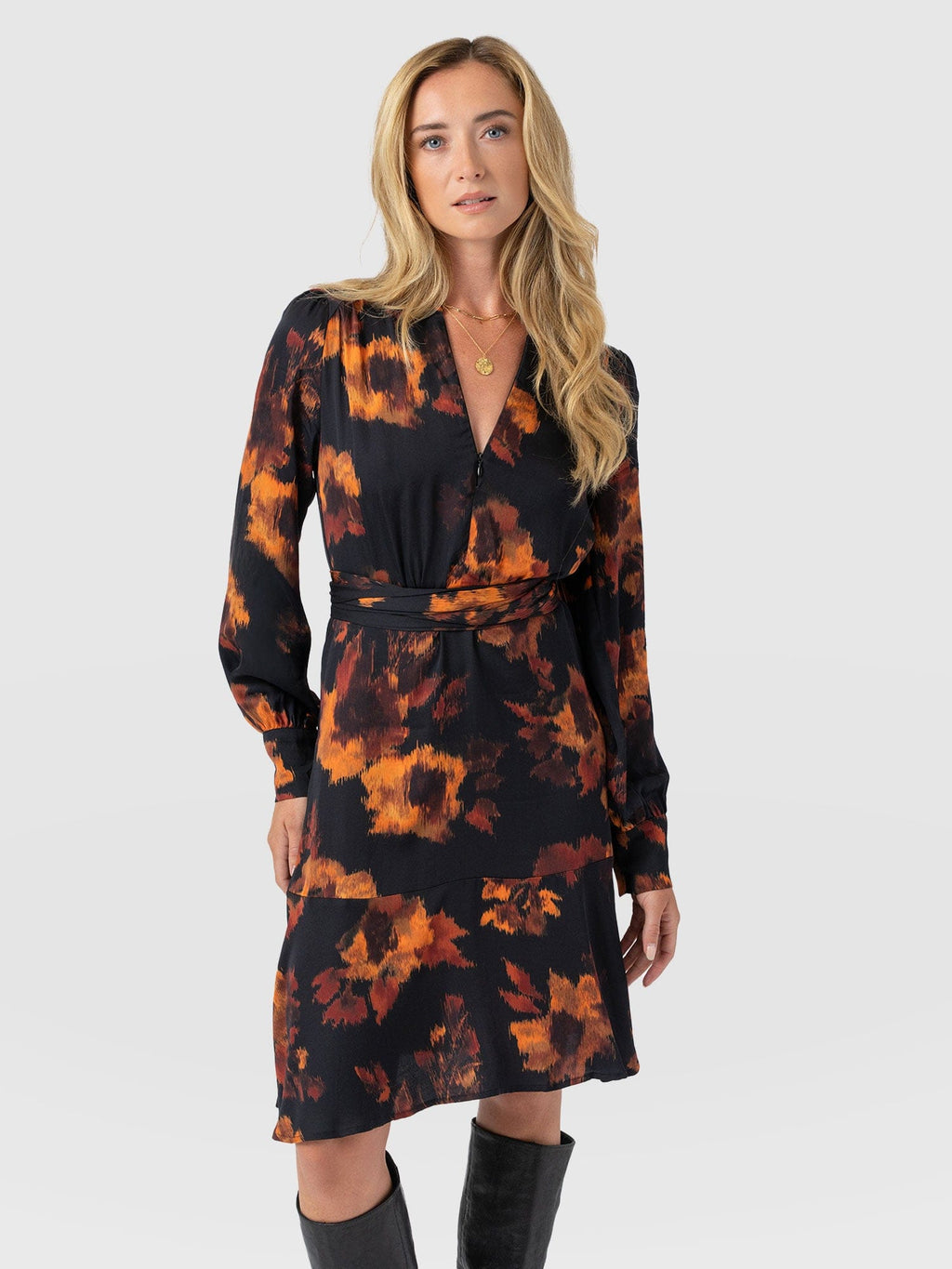 Mini Adaline Zip Up Dress - Autumn Floral