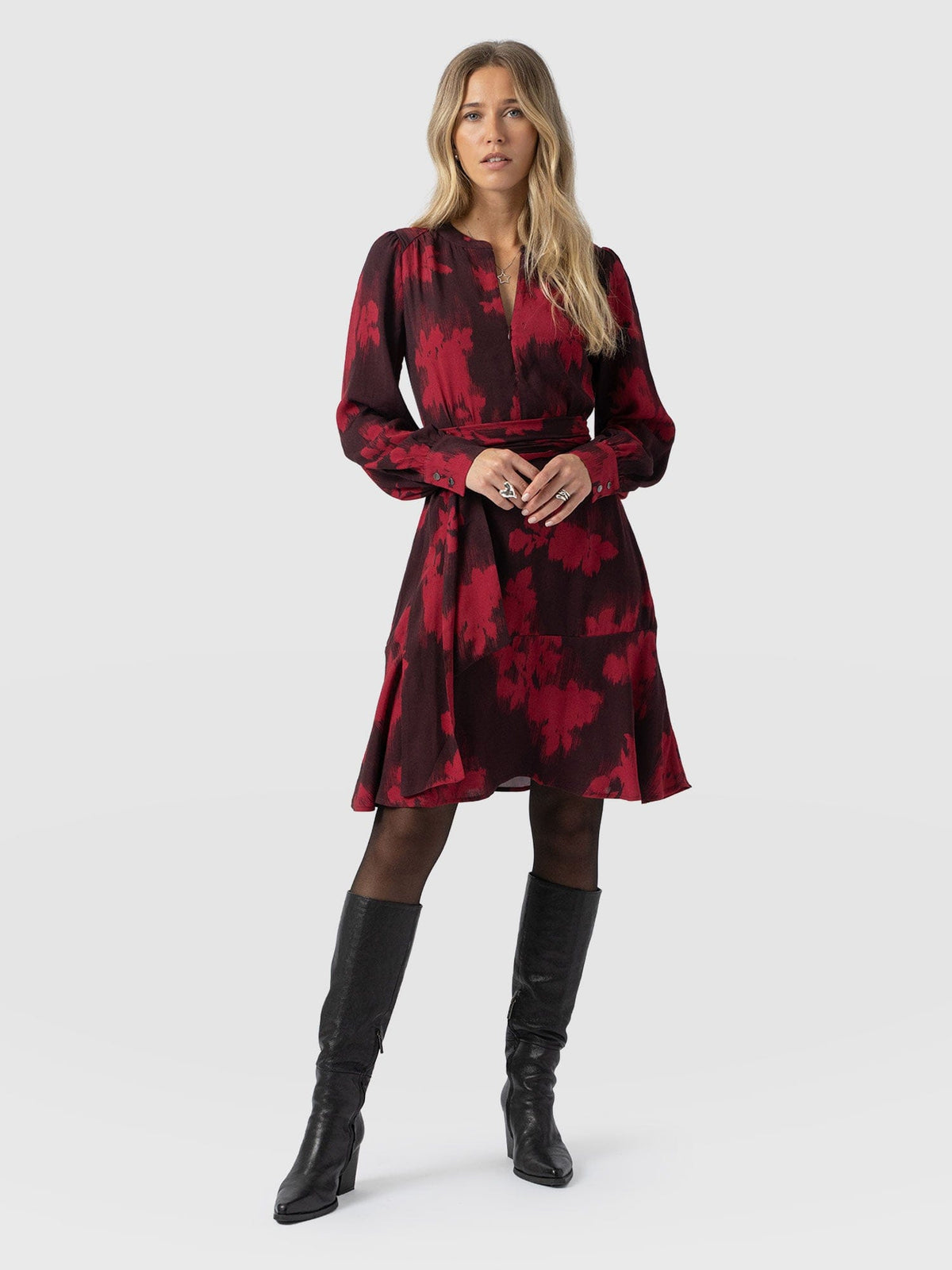 Mini Adaline Zip Up Dress - Pink Fade Floral