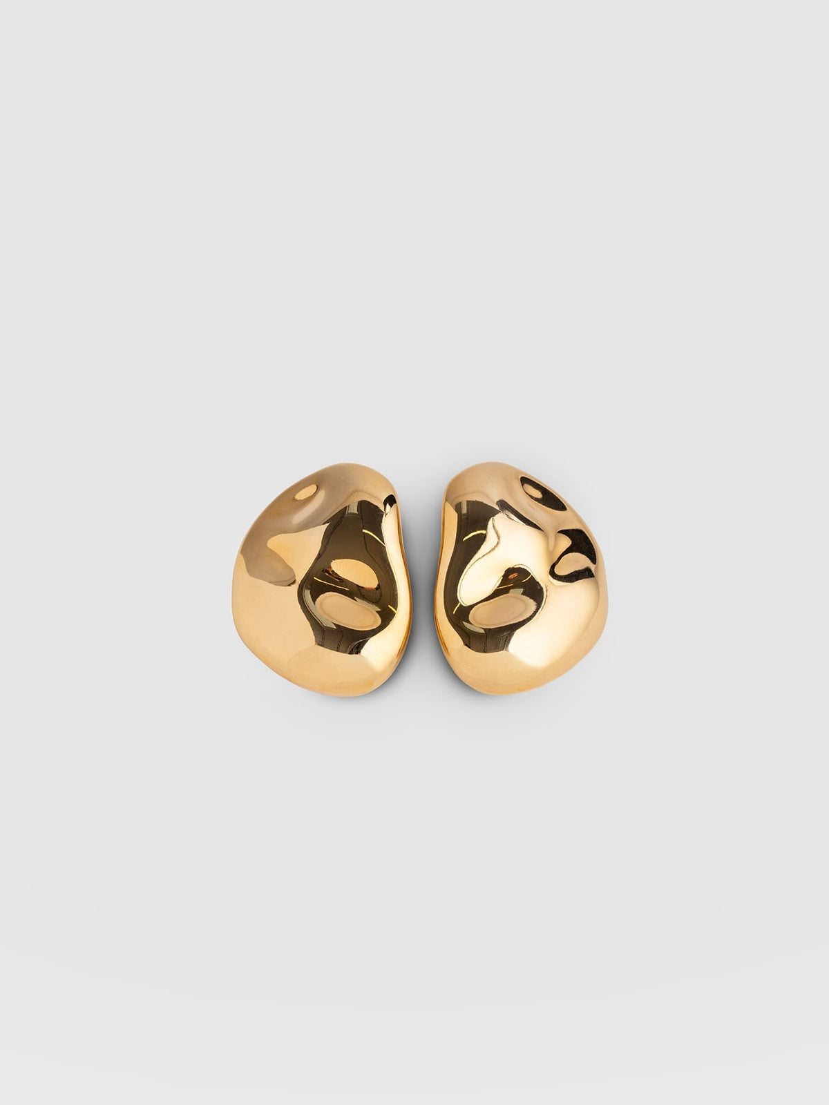 Mottled Stud Earrings - Gold