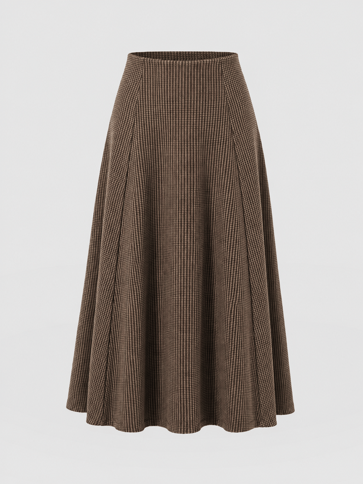 Neve Fit & Flare Skirt - Brown Mini Houndstooth