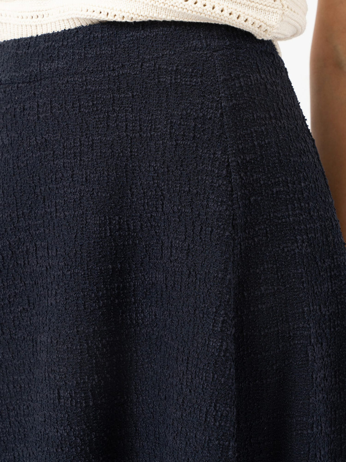 Neve Fit & Flare Skirt - Navy Boucle