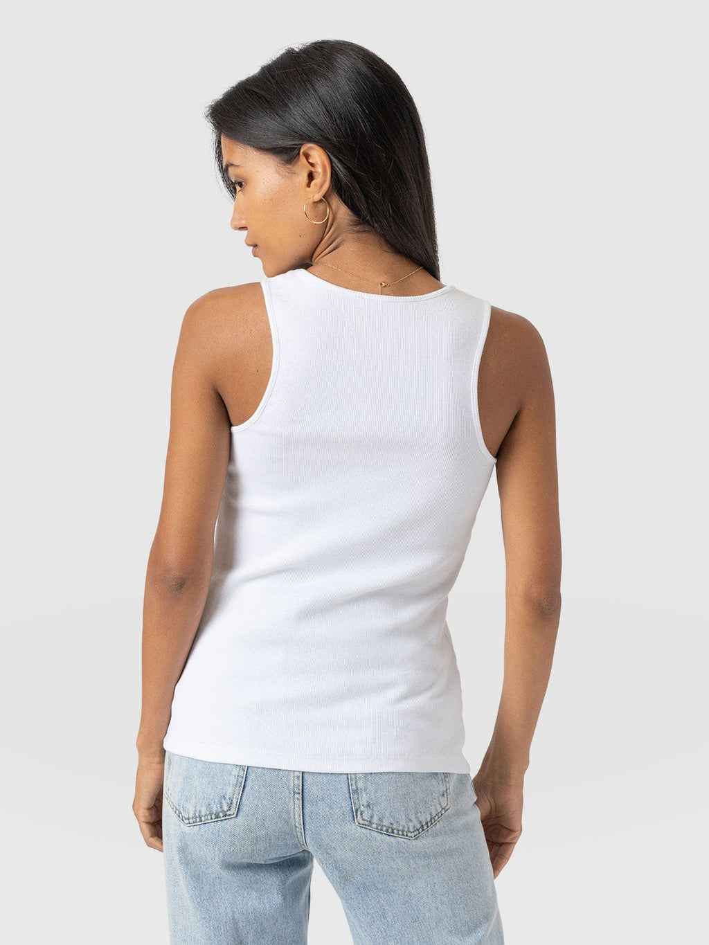 Olivia Rib Vest - White