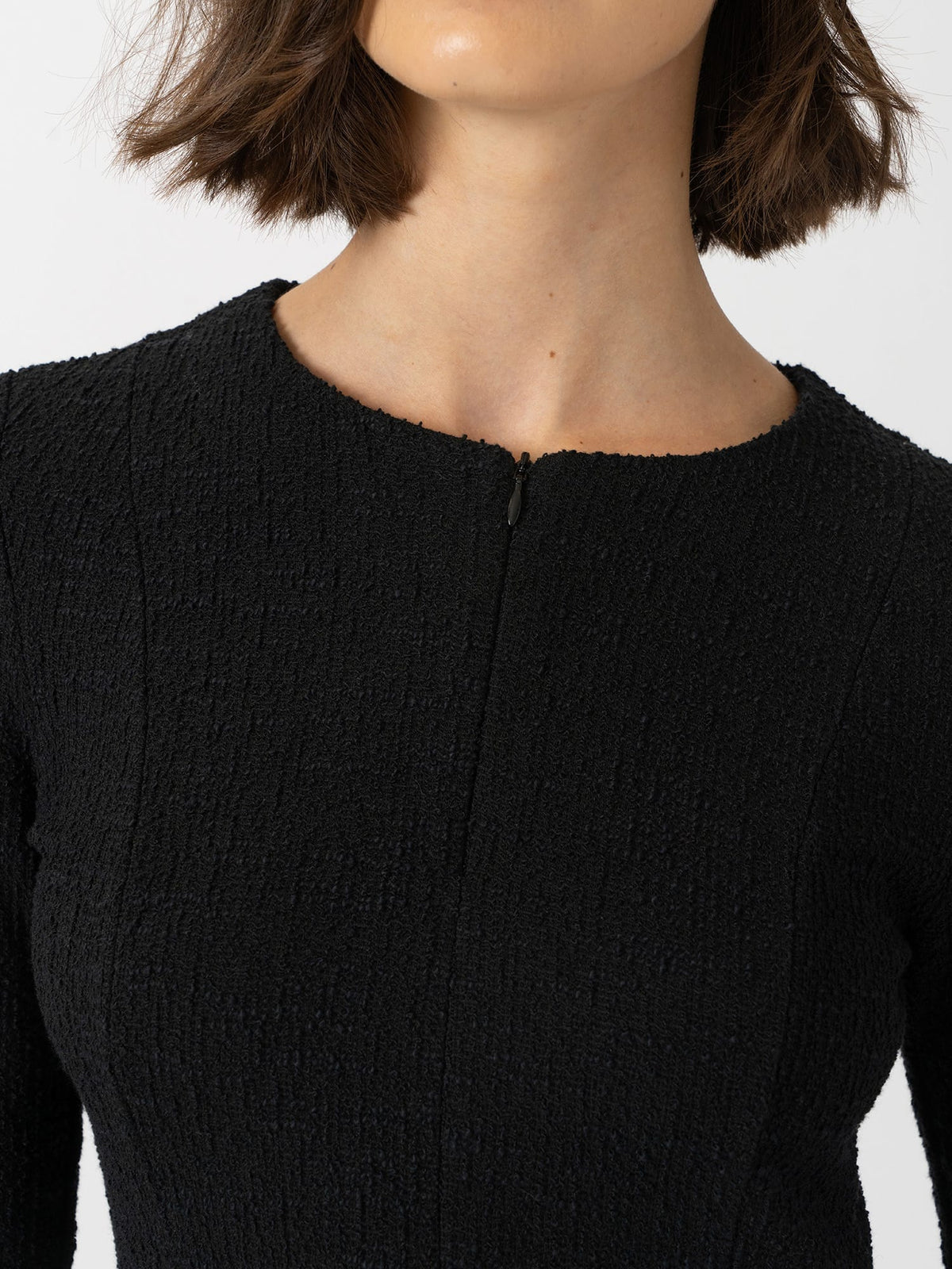 Orla Midi Dress - Black Boucle