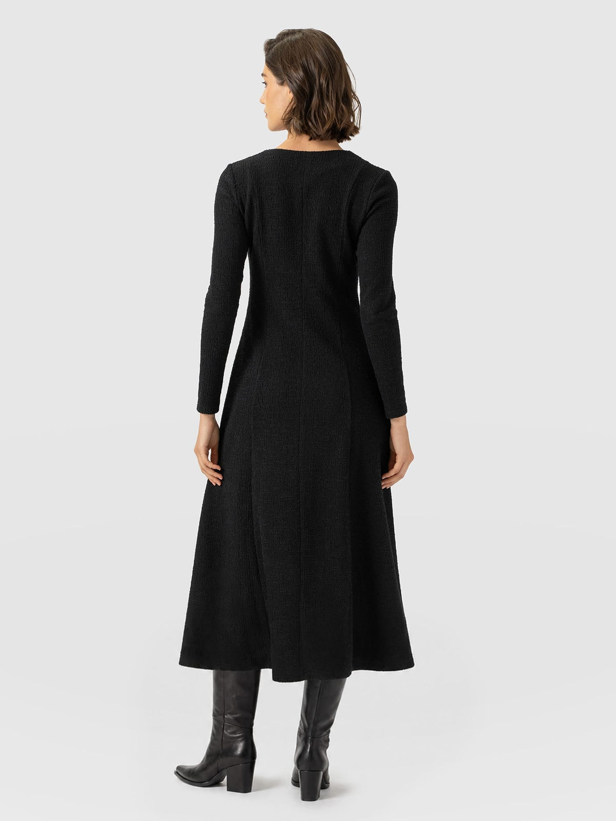 Orla Midi Dress - Black Boucle