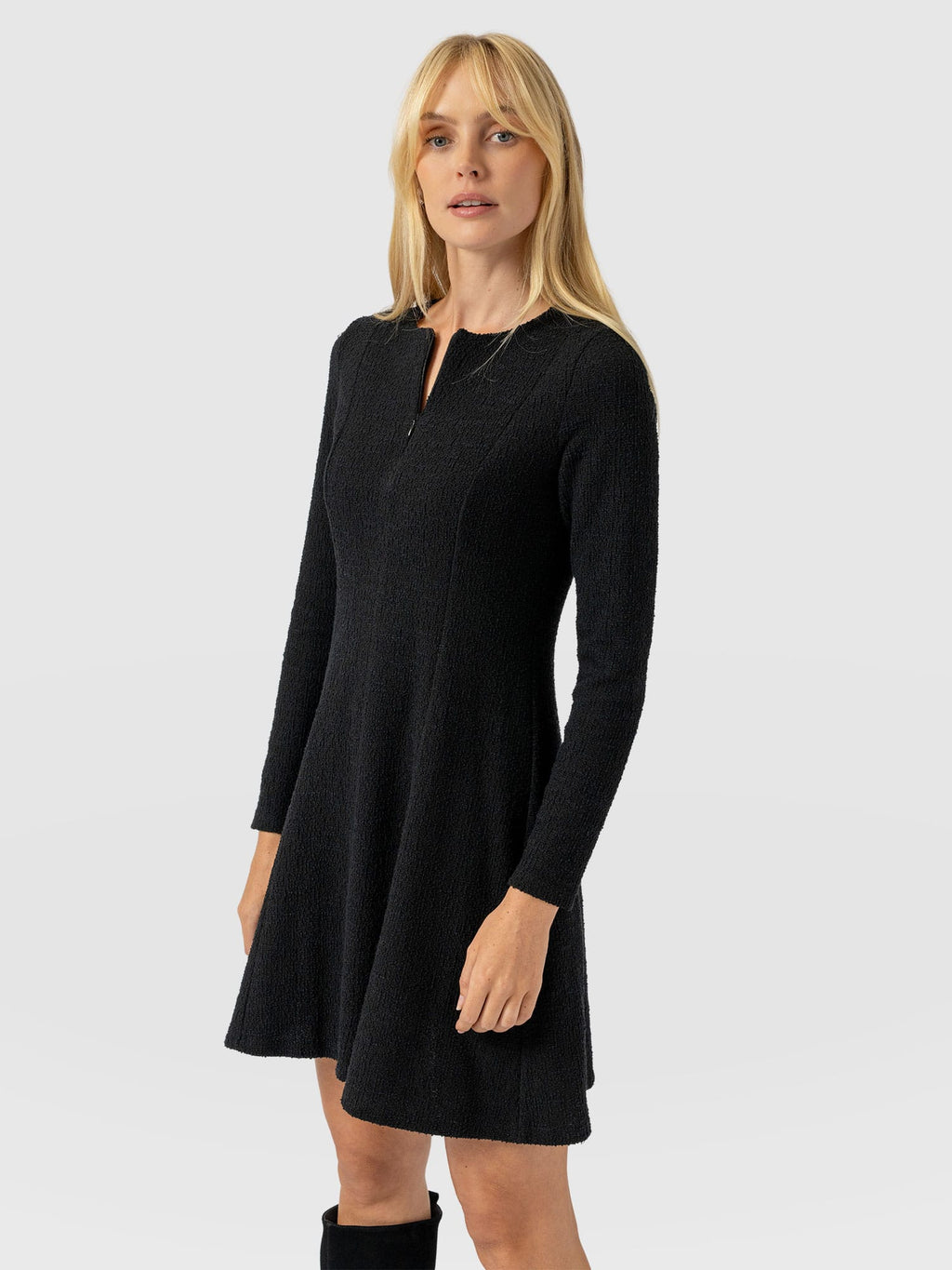 Orla Mini Dress - Black Boucle
