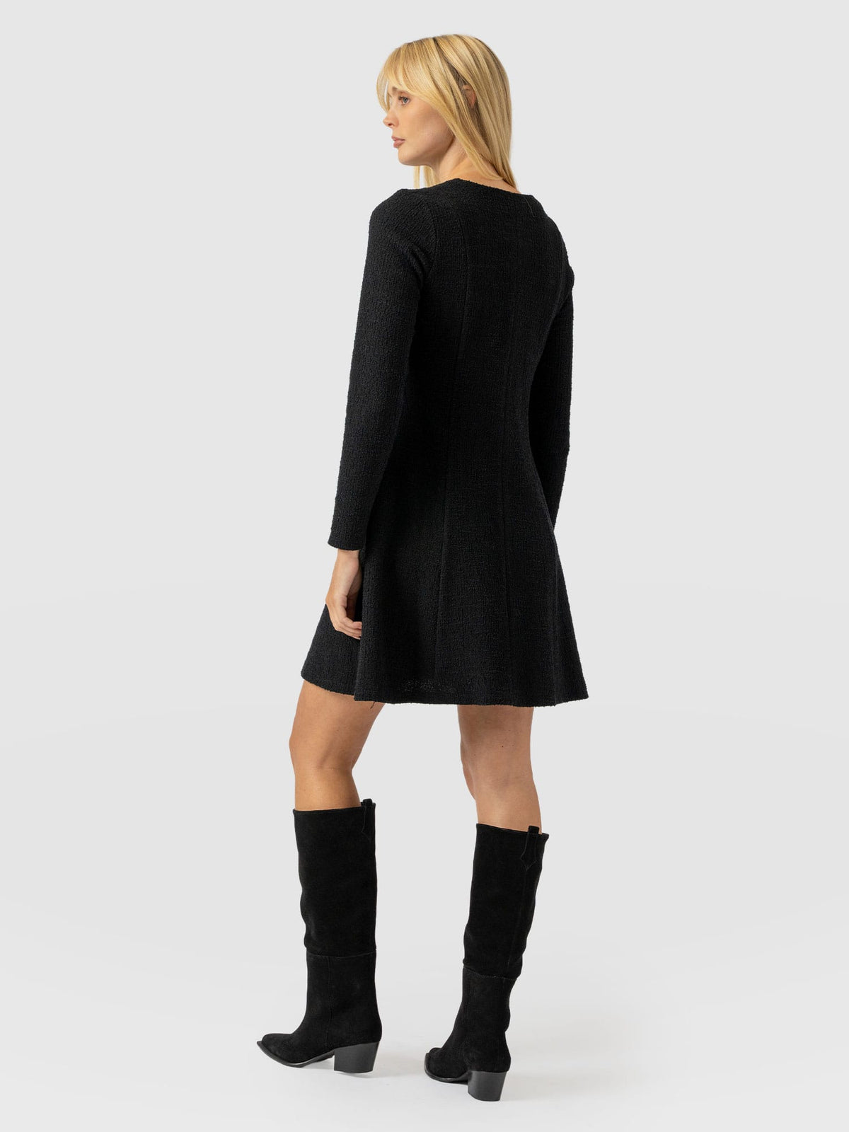 Orla Mini Dress - Black Boucle