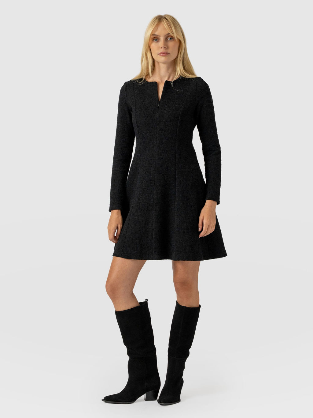 Orla Mini Dress - Black Boucle