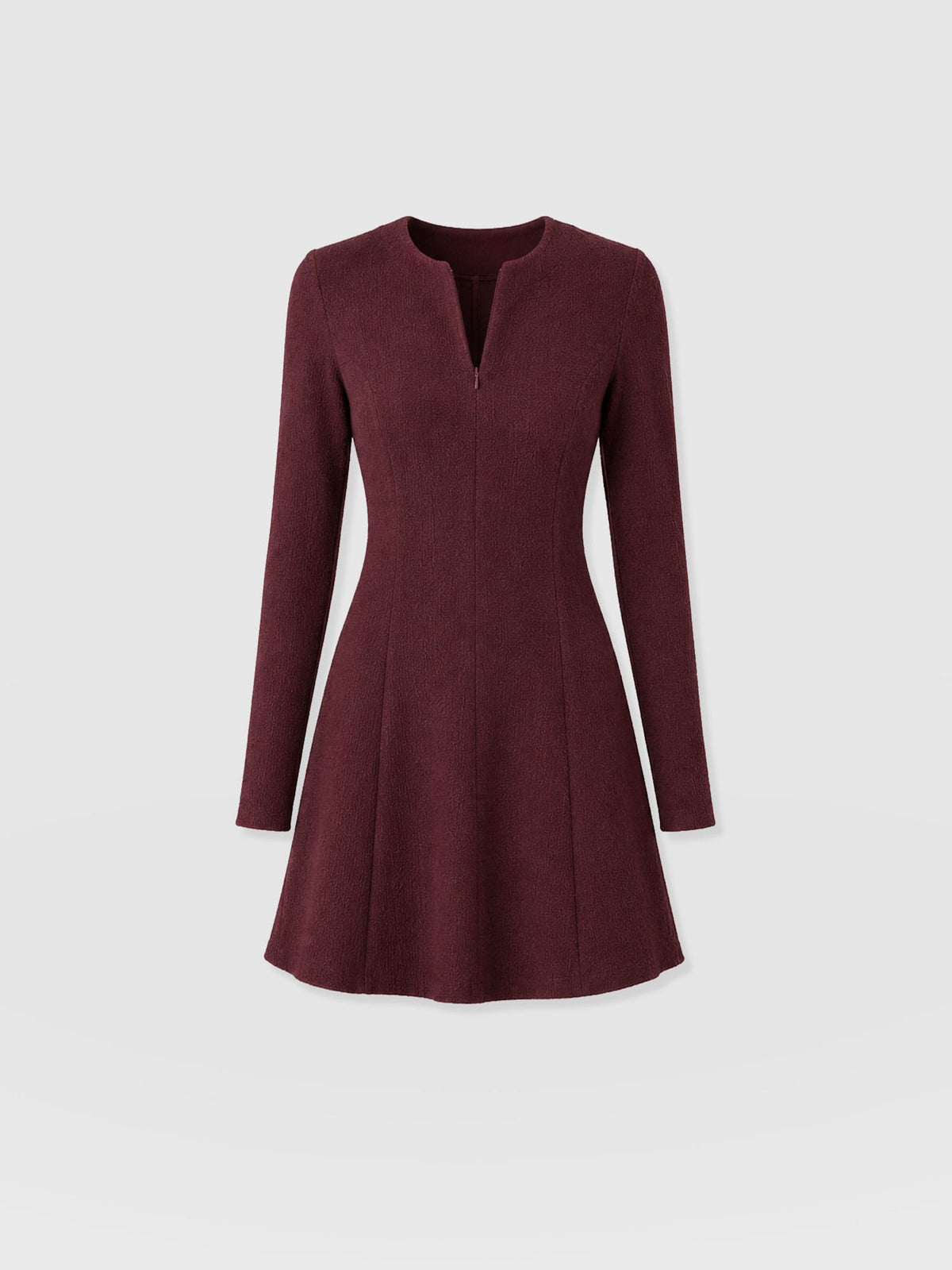 Orla Mini Dress - Burgundy Boucle