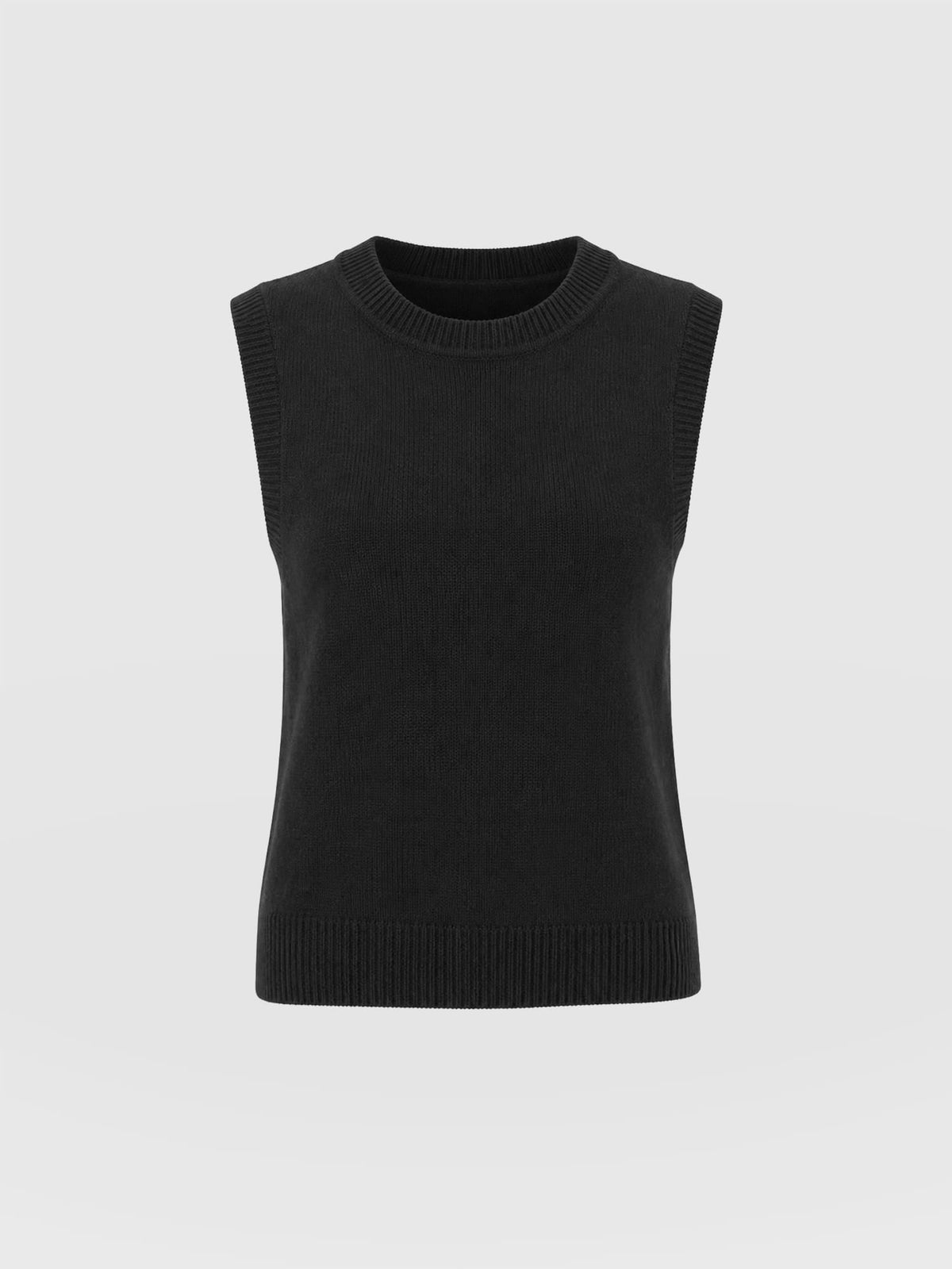 Oxford Cashmere Sleeveless Knit - Black