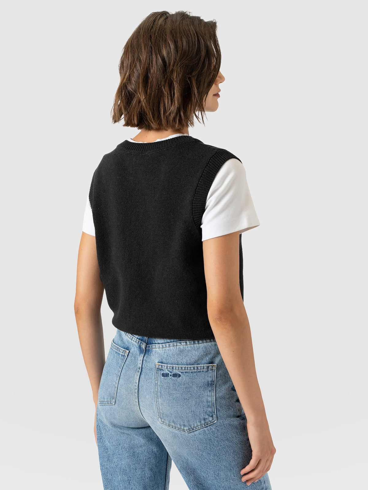 Oxford Cashmere Sleeveless Knit - Black
