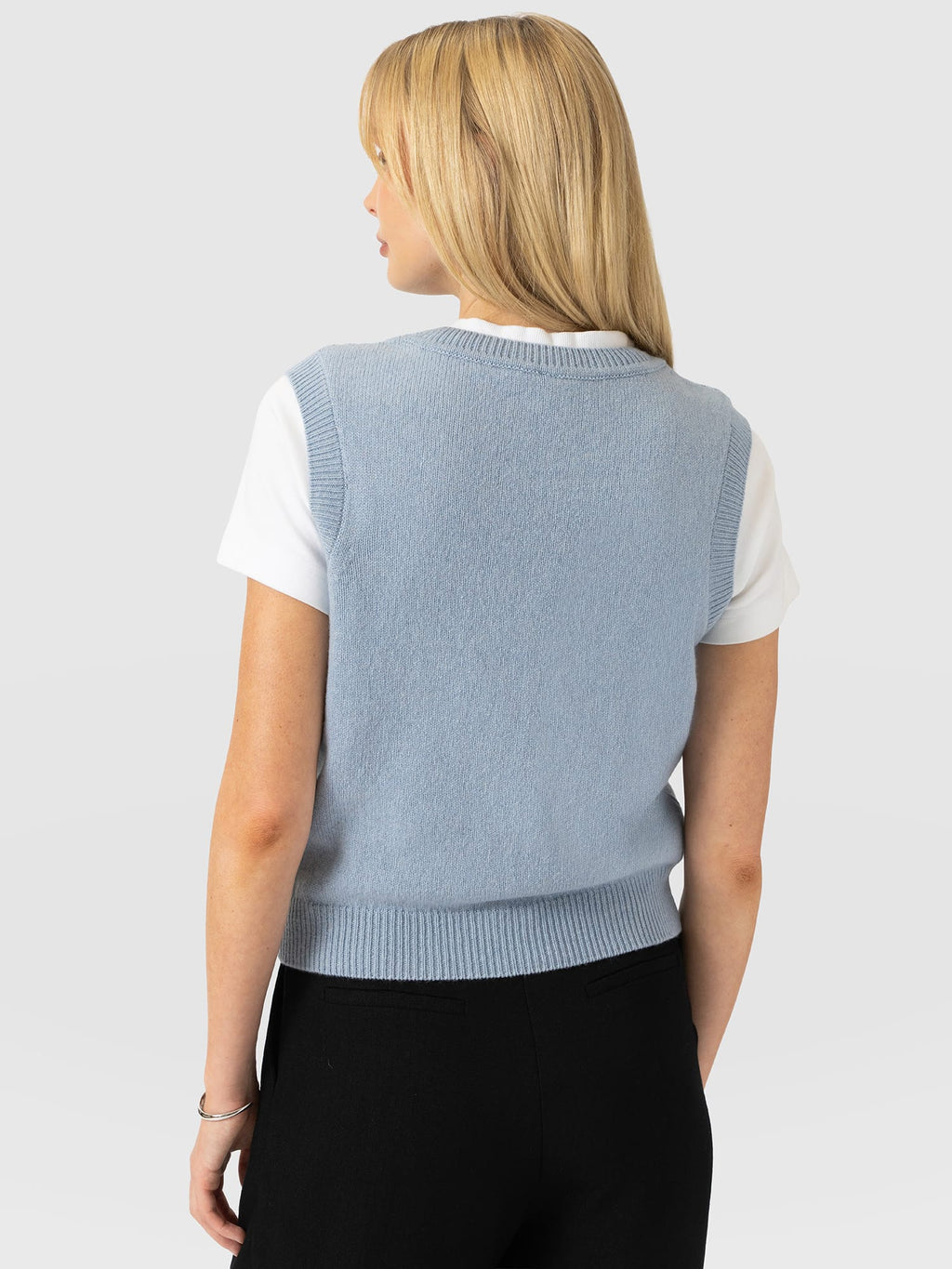 Oxford Cashmere Sleeveless Knit - Blue
