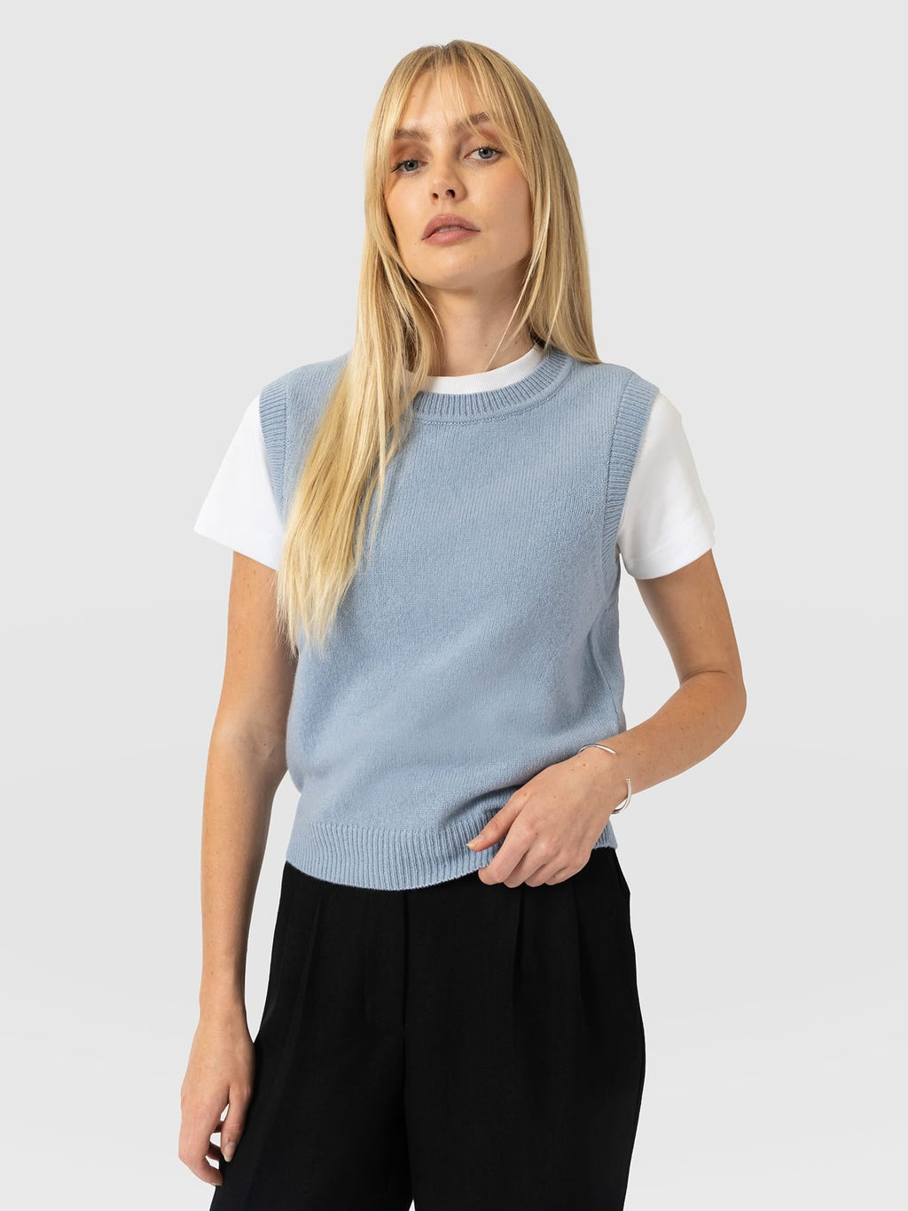 Oxford Cashmere Sleeveless Knit - Blue