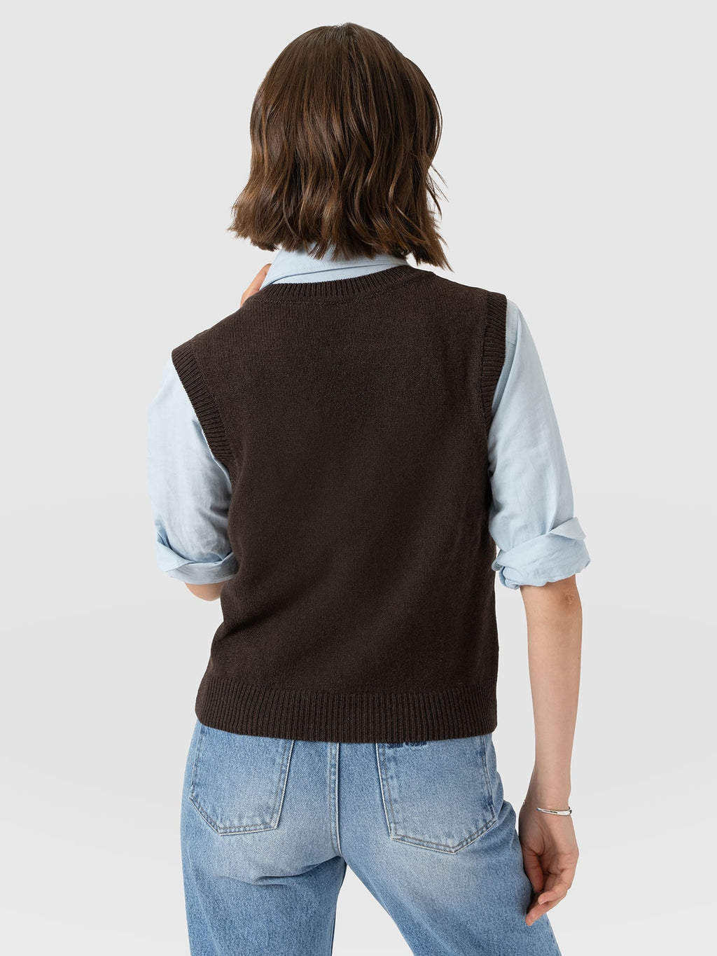 Oxford Cashmere Sleeveless Knit - Brown