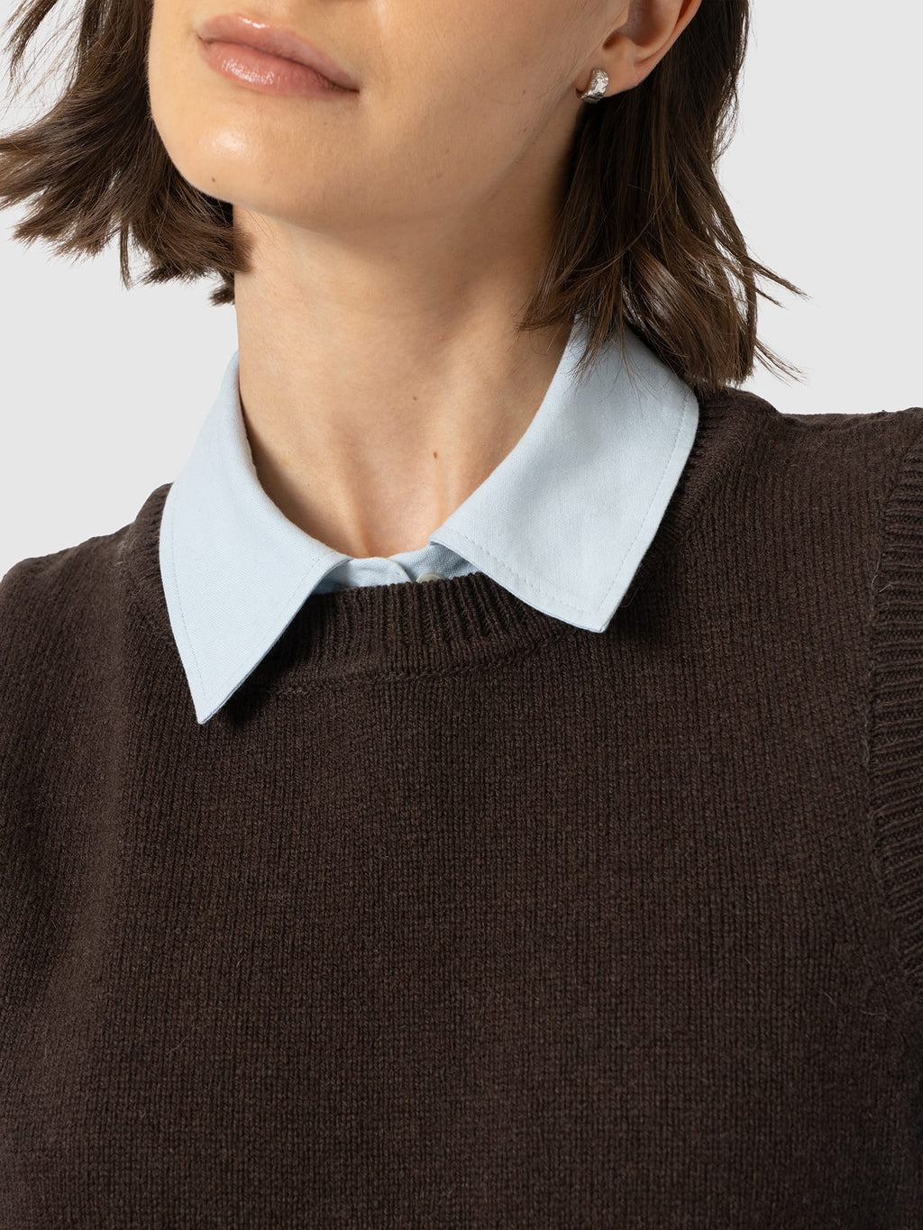 Oxford Cashmere Sleeveless Knit - Brown
