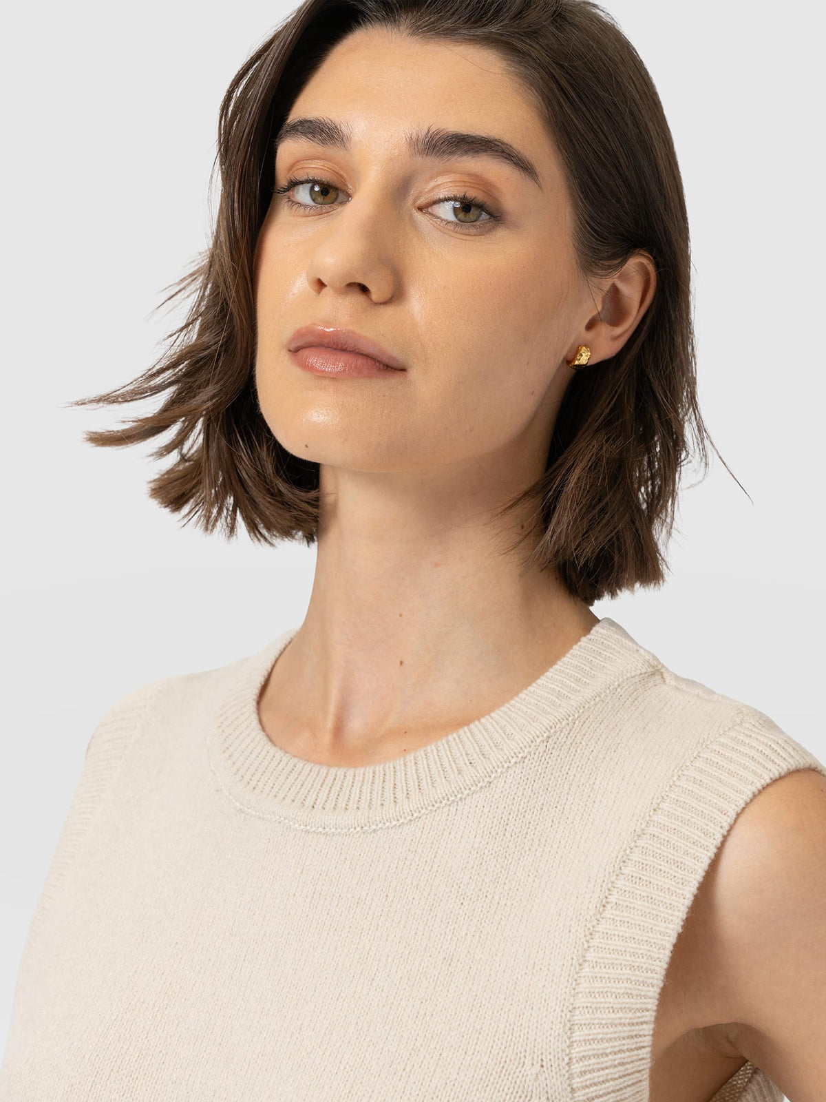 Oxford Cashmere Sleeveless Knit - Cream