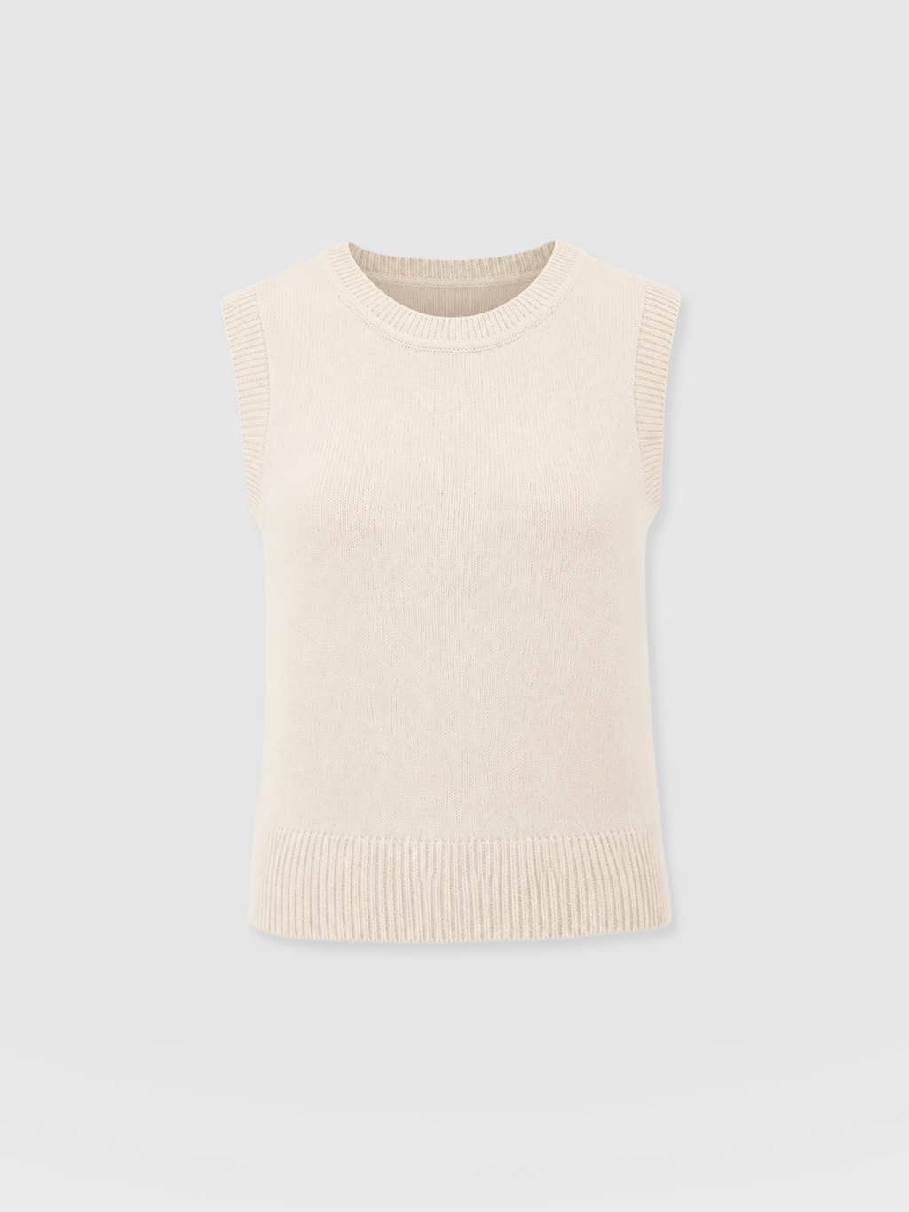 Oxford Cashmere Sleeveless Knit - Cream