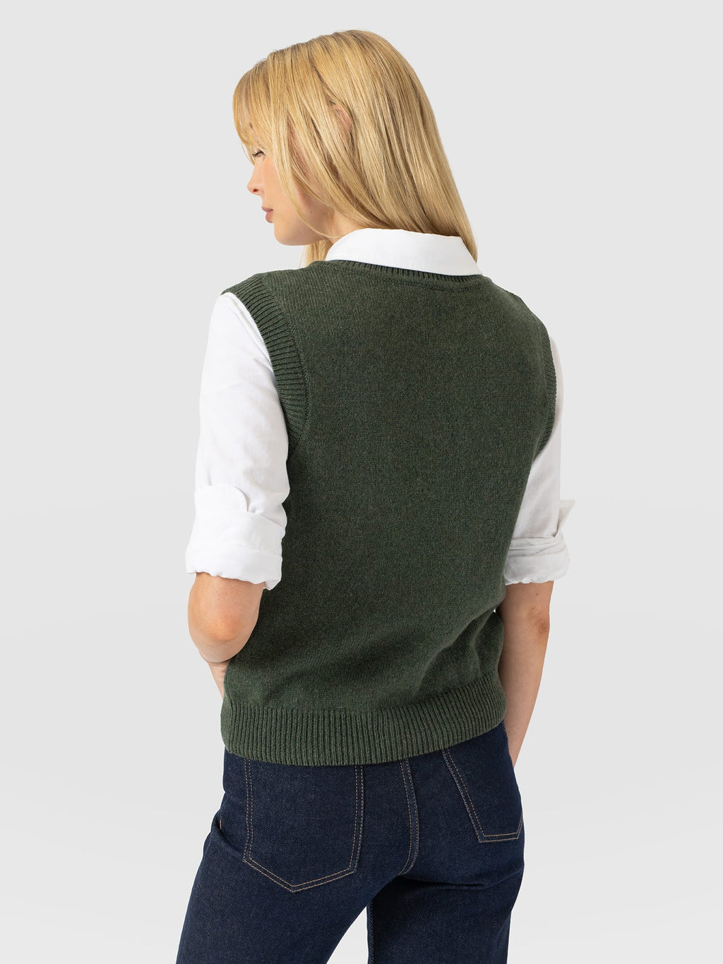 Oxford Cashmere Sleeveless Knit - Khaki