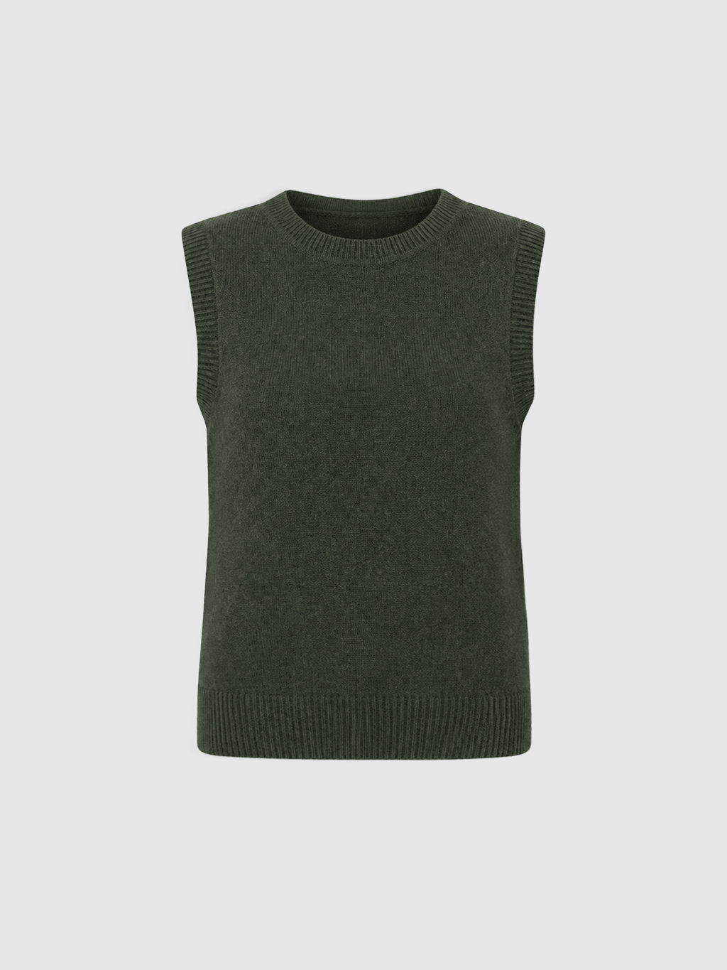 Oxford Cashmere Sleeveless Knit - Khaki