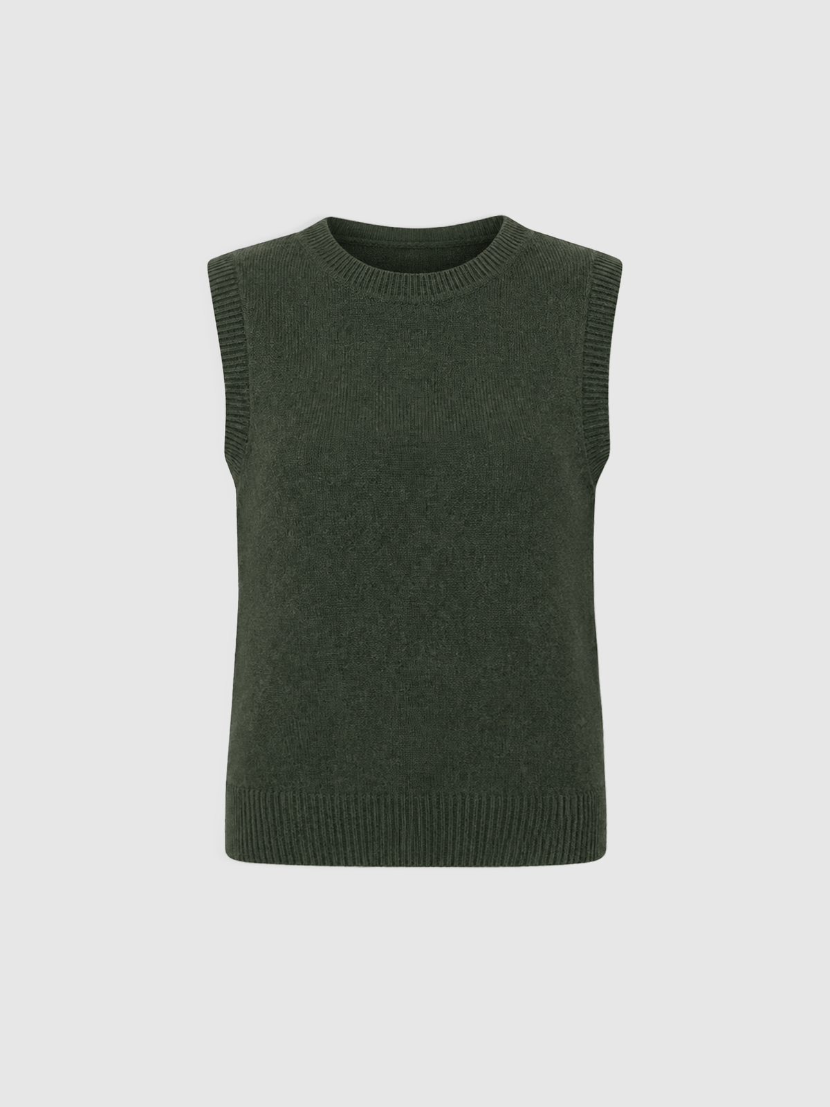 Oxford Cashmere Sleeveless Knit - Khaki