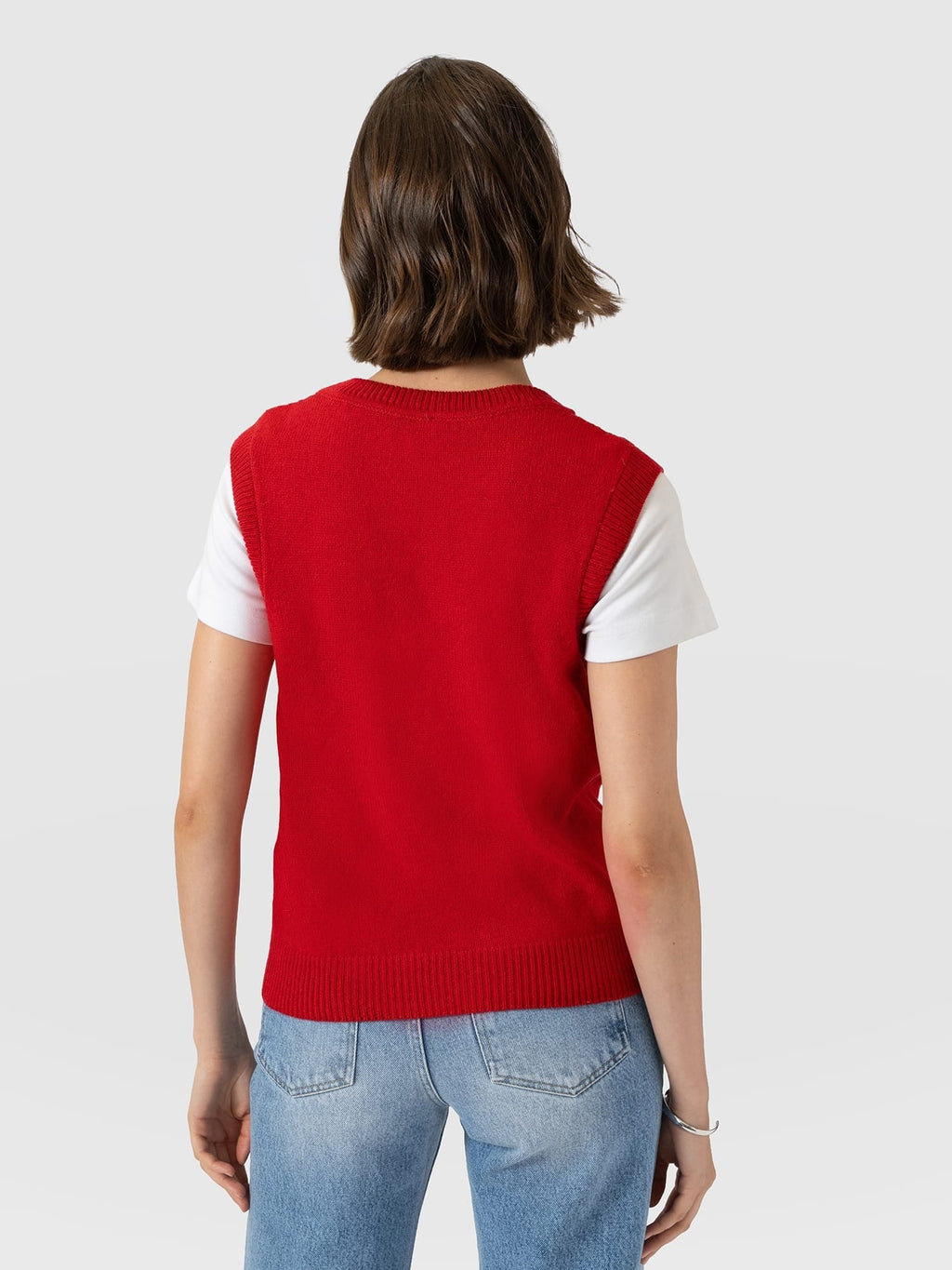 Oxford Cashmere Sleeveless Knit - Red