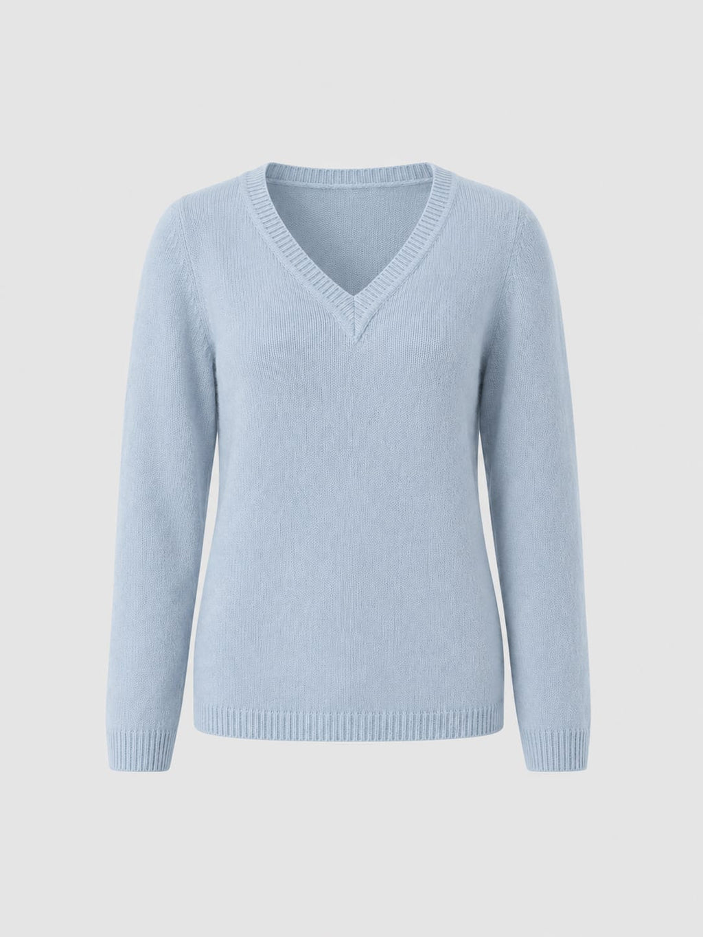 Oxford Cashmere V Neck Sweater - Blue