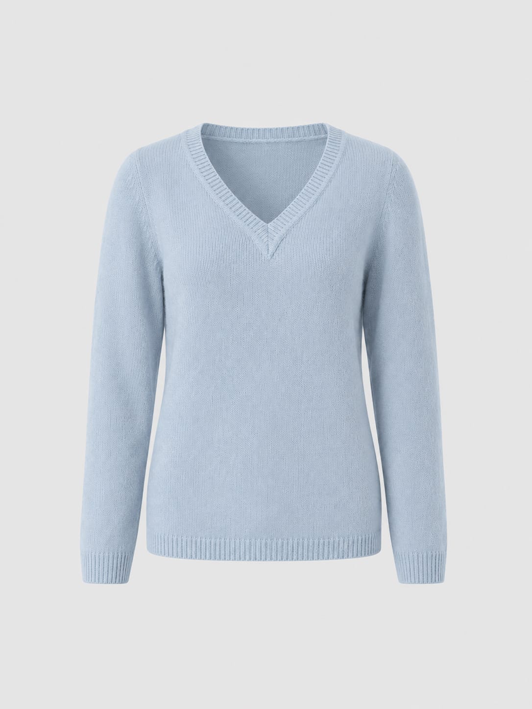 Oxford Cashmere V Neck Sweater - Blue