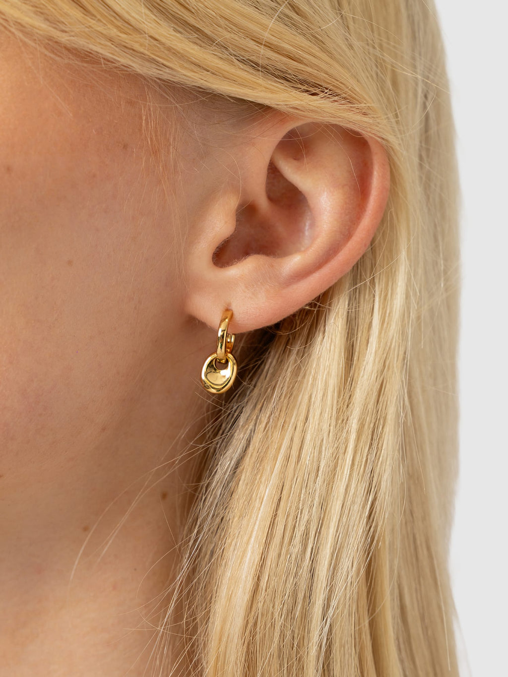 Pebble Drop Earrings - Gold