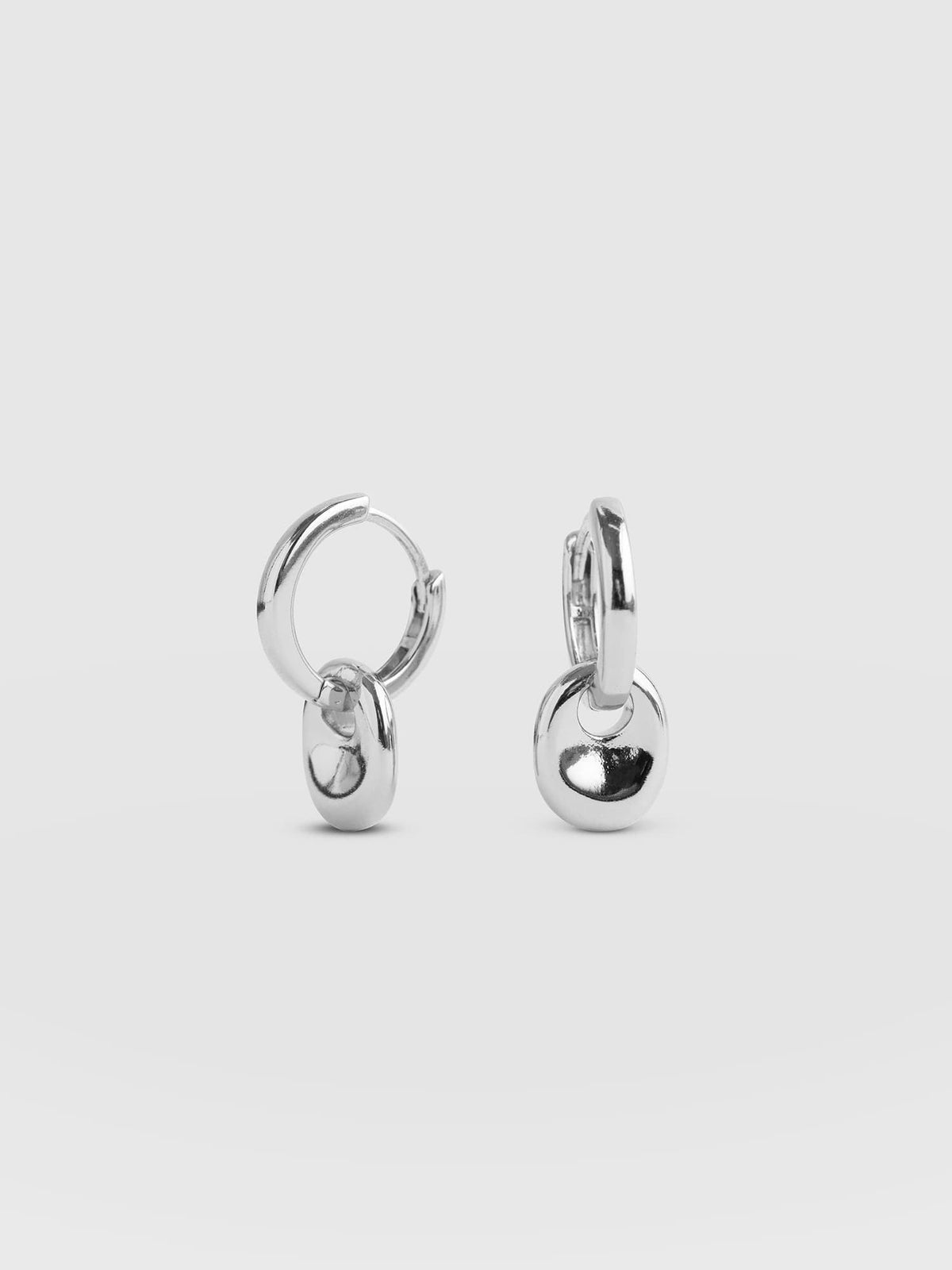 Pebble Drop Earrings - Silver