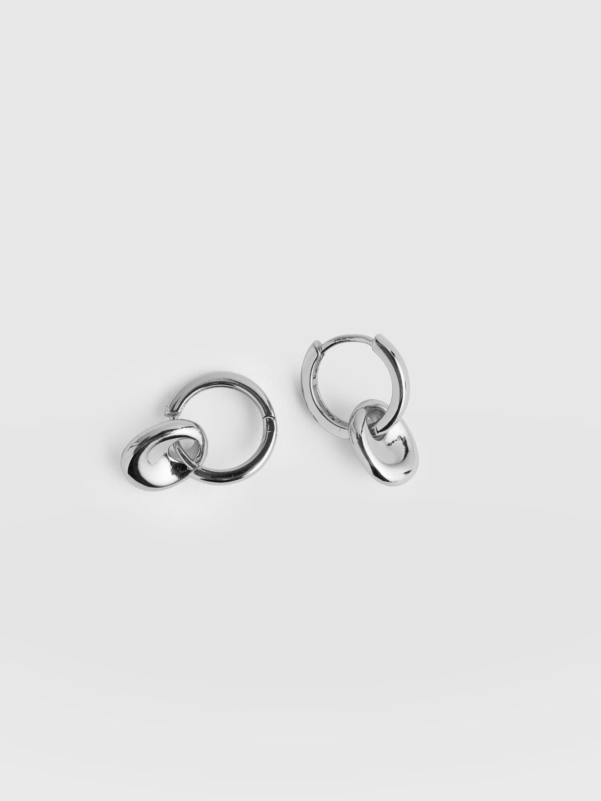 Pebble Drop Earrings - Silver