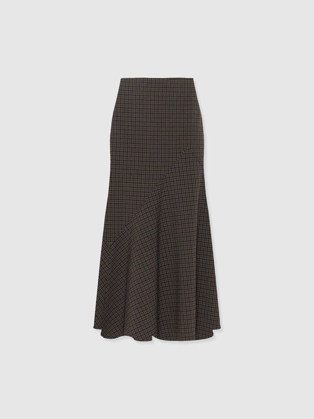Piper Panelled Skirt - Brown Check